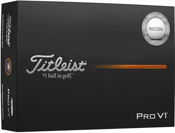 Titleist 2025 Pro V1 Enhanced Alignment Dozen White Golf Balls