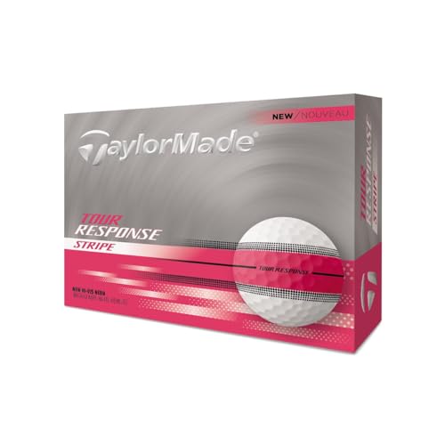 TaylorMade Tour Response Golf Balls, Enhanced 360° ClearPath Alignment, Speed Wrapped Core for Distance and Feel, Pack of 12