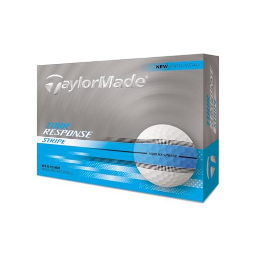 TaylorMade Tour Response Golf Balls, Enhanced 360° ClearPath Alignment, Speed Wrapped Core for Distance and Feel, Pack of 12