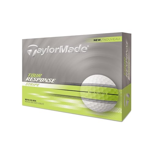 TaylorMade Tour Response Golf Balls, Enhanced 360° ClearPath Alignment, Speed Wrapped Core for Distance and Feel, Pack of 12