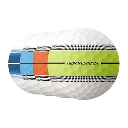 TaylorMade Tour Response Golf Balls, Enhanced 360° ClearPath Alignment, Speed Wrapped Core for Distance and Feel, Pack of 12