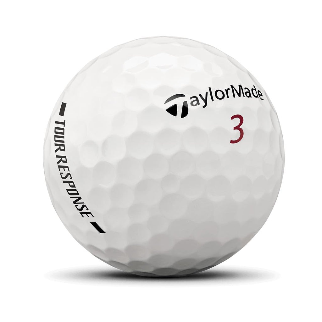 TaylorMade Tour Response Golf Balls, Enhanced 360° ClearPath Alignment, Speed Wrapped Core for Distance and Feel, Pack of 12