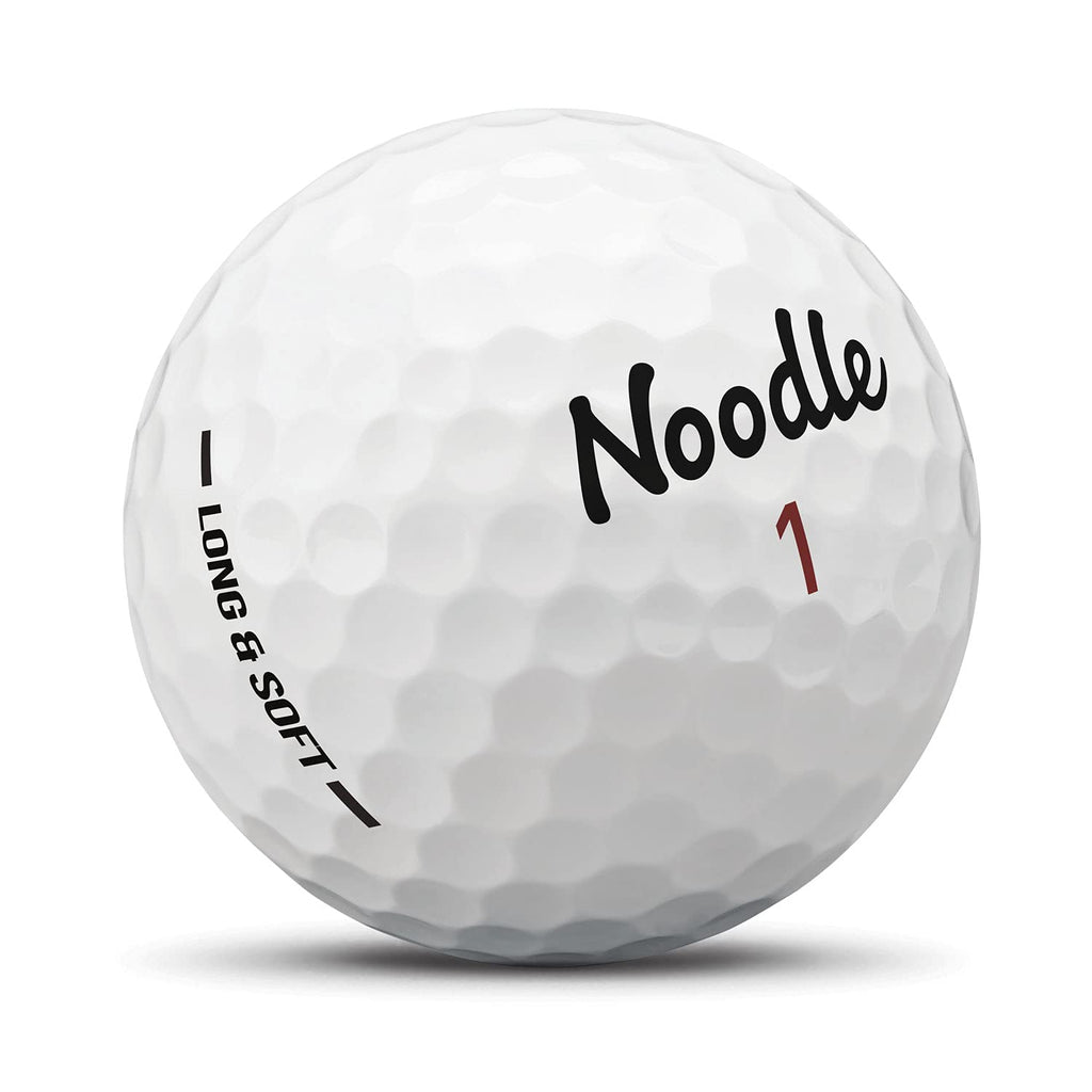 TaylorMade Noodle Long & Soft Golf Balls, Ultra-Soft 34 Compression Core, Great Feel and Increased Spin, Patented Dimple Design for Straighter Flight