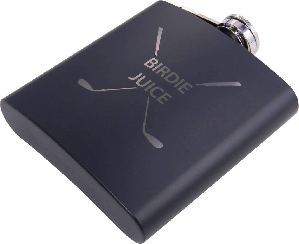 Birdie Juice Flask, Funnel, Shot Glasses, and Gift Box - Golfing Birdie Juice Hip Stainless Steel Metal Matte 6-Ounce Golf Bag Flask (Pink)