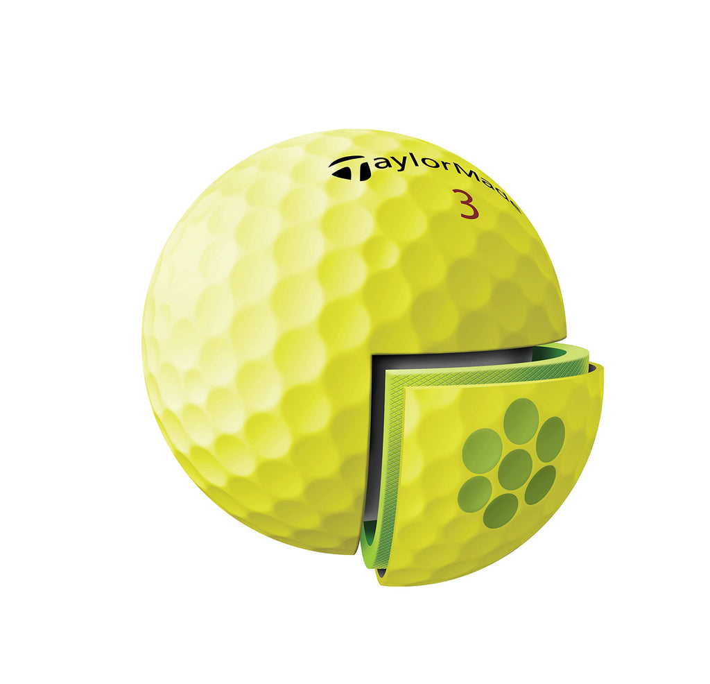 TaylorMade Tour Response Golf Balls, Enhanced 360° ClearPath Alignment, Speed Wrapped Core for Distance and Feel, Pack of 12