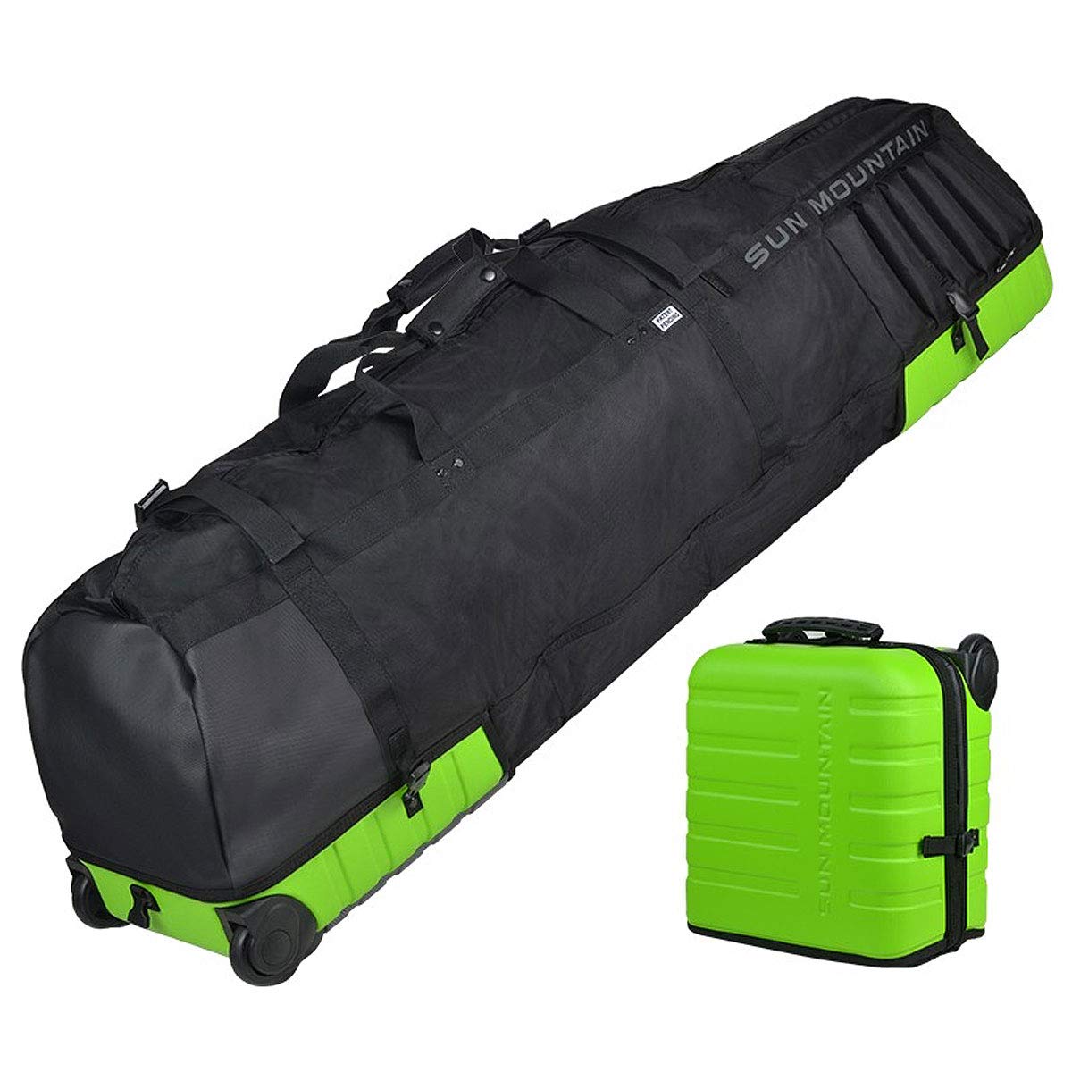 Sun Mountain Kube Golf Travel Bag - 2-Wheel Rolling System, Kube Folding Hard Shell for Easy Storage, Compact Protection & Travel Convenience
