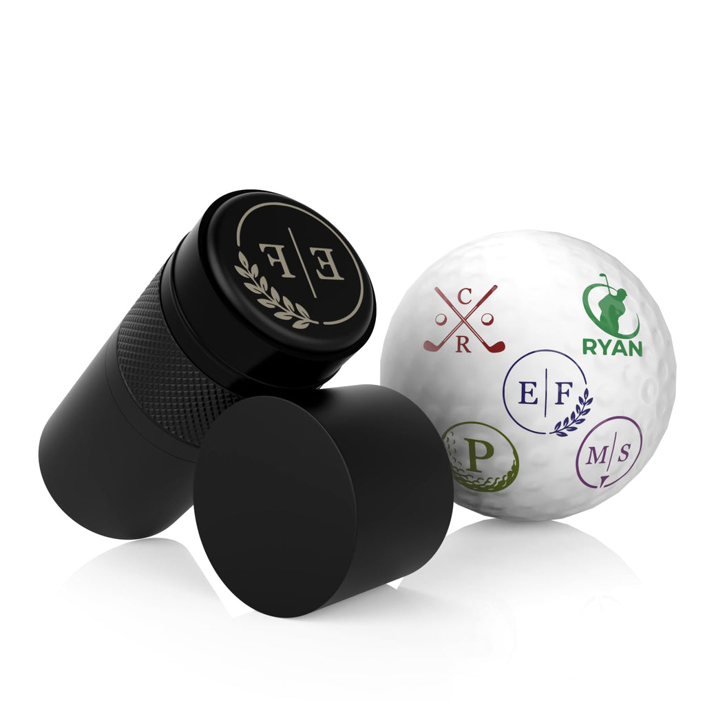 Personalized Golf Ball Stamp Marker, Custom Large 17mm Logo Stamper, Reusable Waterproof Aluminum Golf Ball Marking Tool, Unique Golf Accessories Gift for Men Golfer,Dad,Husband (Green)