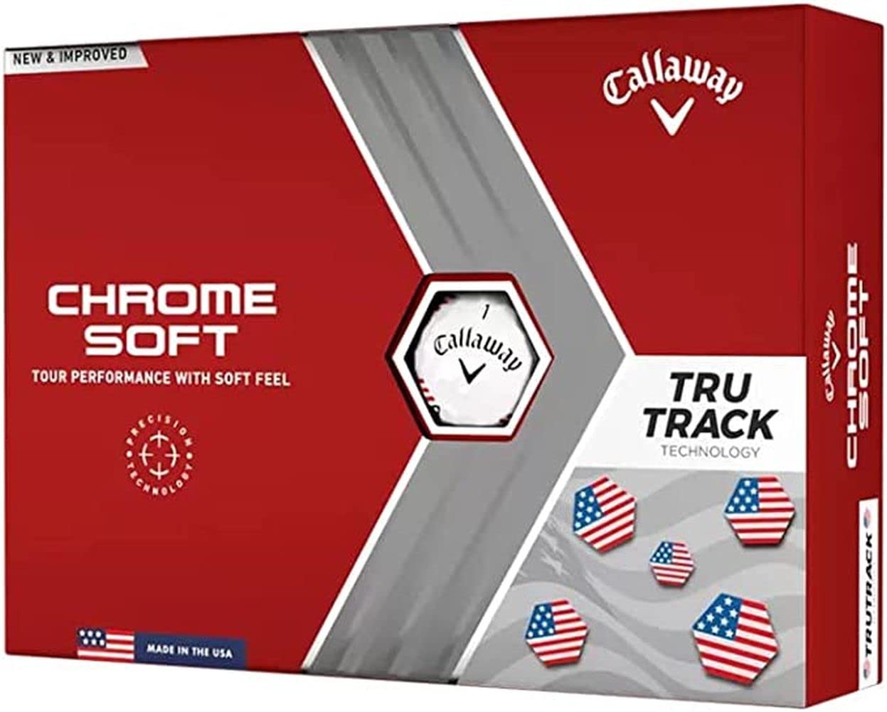 Callaway Golf 2022 Chrome Soft Golf Balls (True Track (Red/Blue)