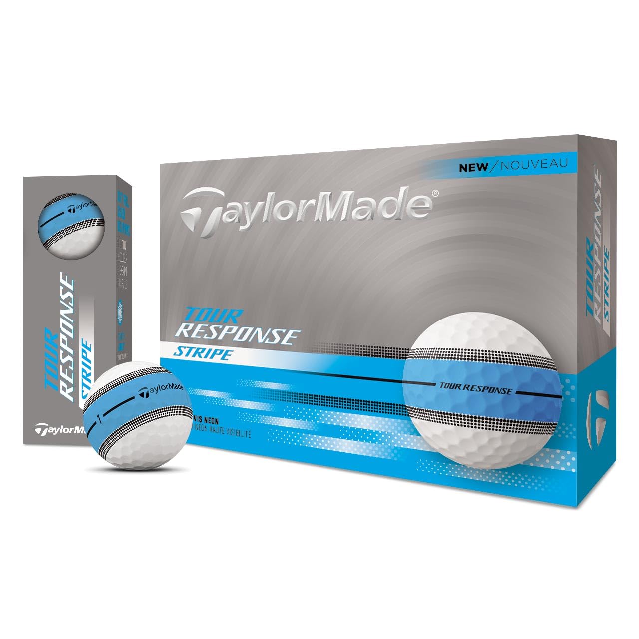 TaylorMade Tour Response Golf Balls, Enhanced 360° ClearPath Alignment, Speed Wrapped Core for Distance and Feel, Pack of 12