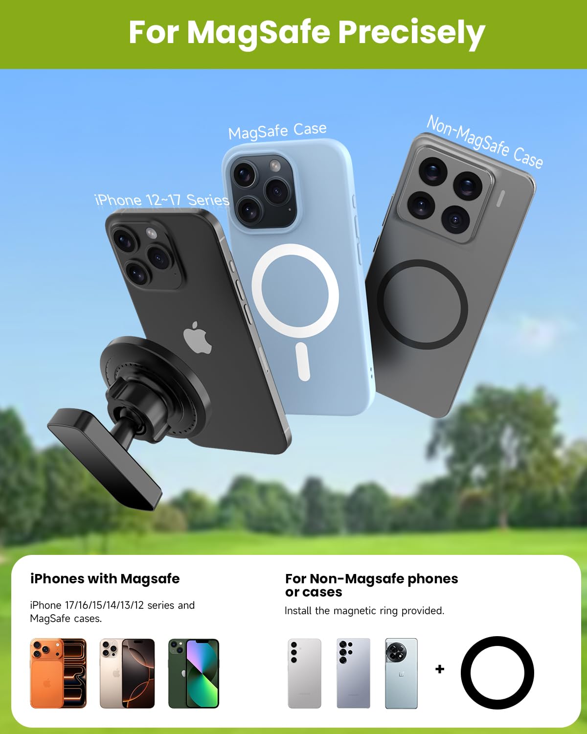 Magnetic Golf Cart Phone Holder, Golf Accessories Gifts for Men Dad Husband Unique, 360° Rotation Phone Mount for Golf Cart, Birthday Golf Gifts for Men Him Boyfriend, Golfers Must Haves Gadgets 2026