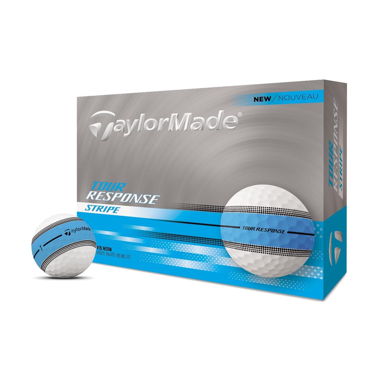 TaylorMade Tour Response Golf Balls, Enhanced 360° ClearPath Alignment, Speed Wrapped Core for Distance and Feel, Pack of 12