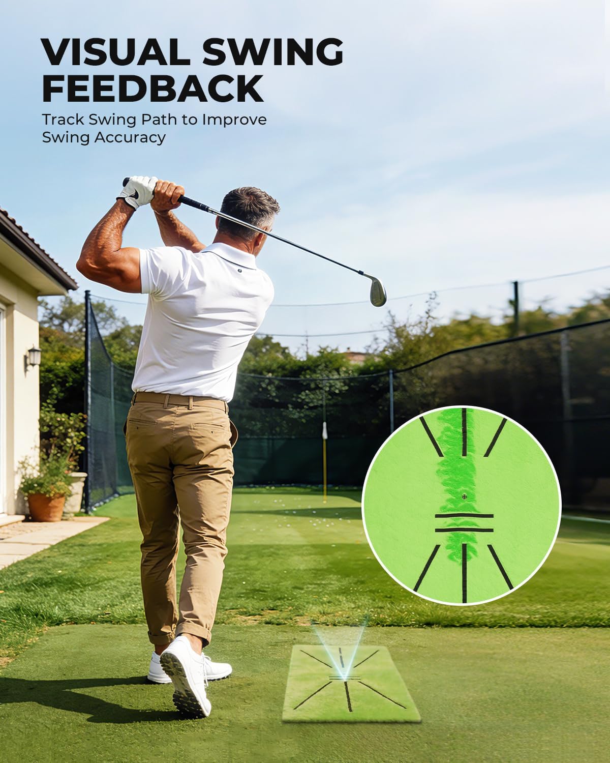 Complete Golf Accessories Set - Golf Grip Trainer, Golf Swing Trainer Arm Band, Golf Hitting Mat and Golf Ball Marker Kit, Golf Training Aid for Improving Swing Technique for Home & Outdoor Practice