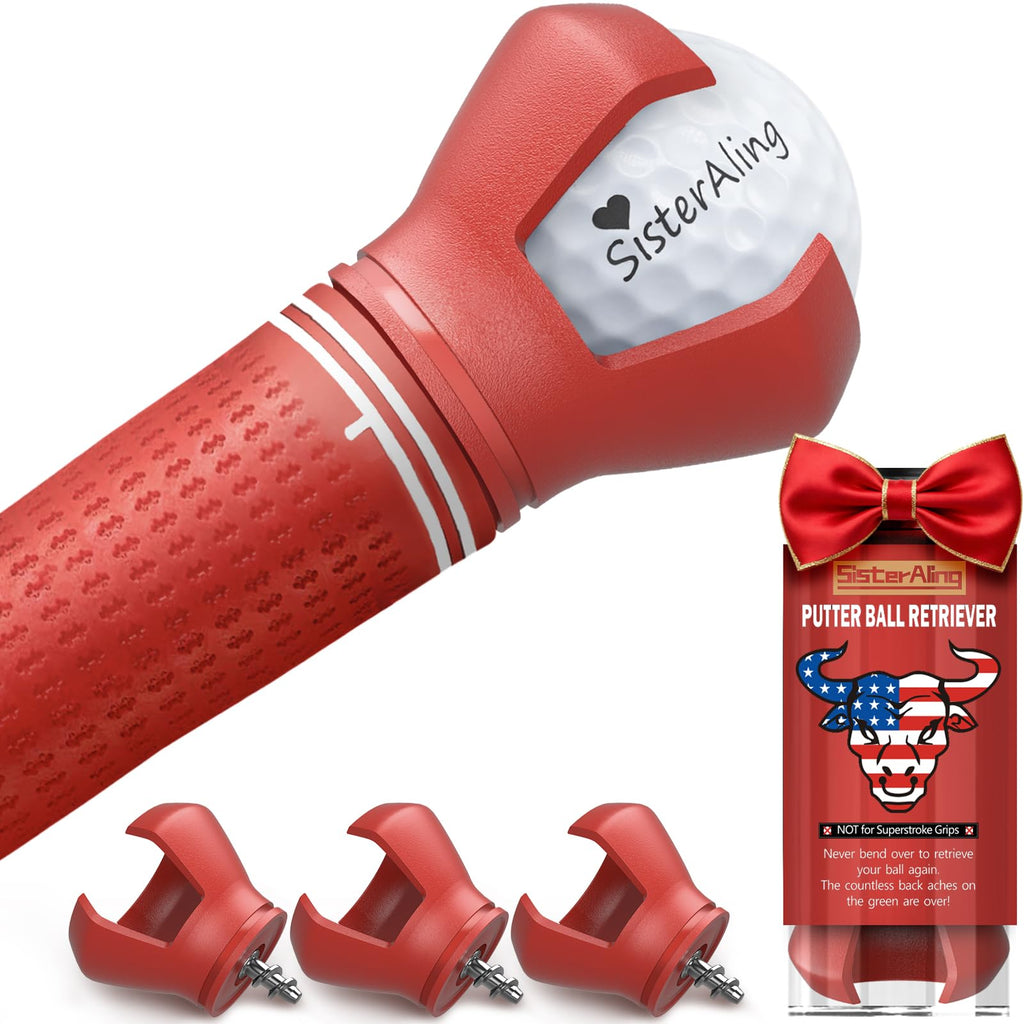 3-Prong Golf Ball Retriever Grabber Pick Up,Back Saver Claw Put On Putter Grip,Suction Cup Ball Grabber,Sucker for Golf Screws Tool