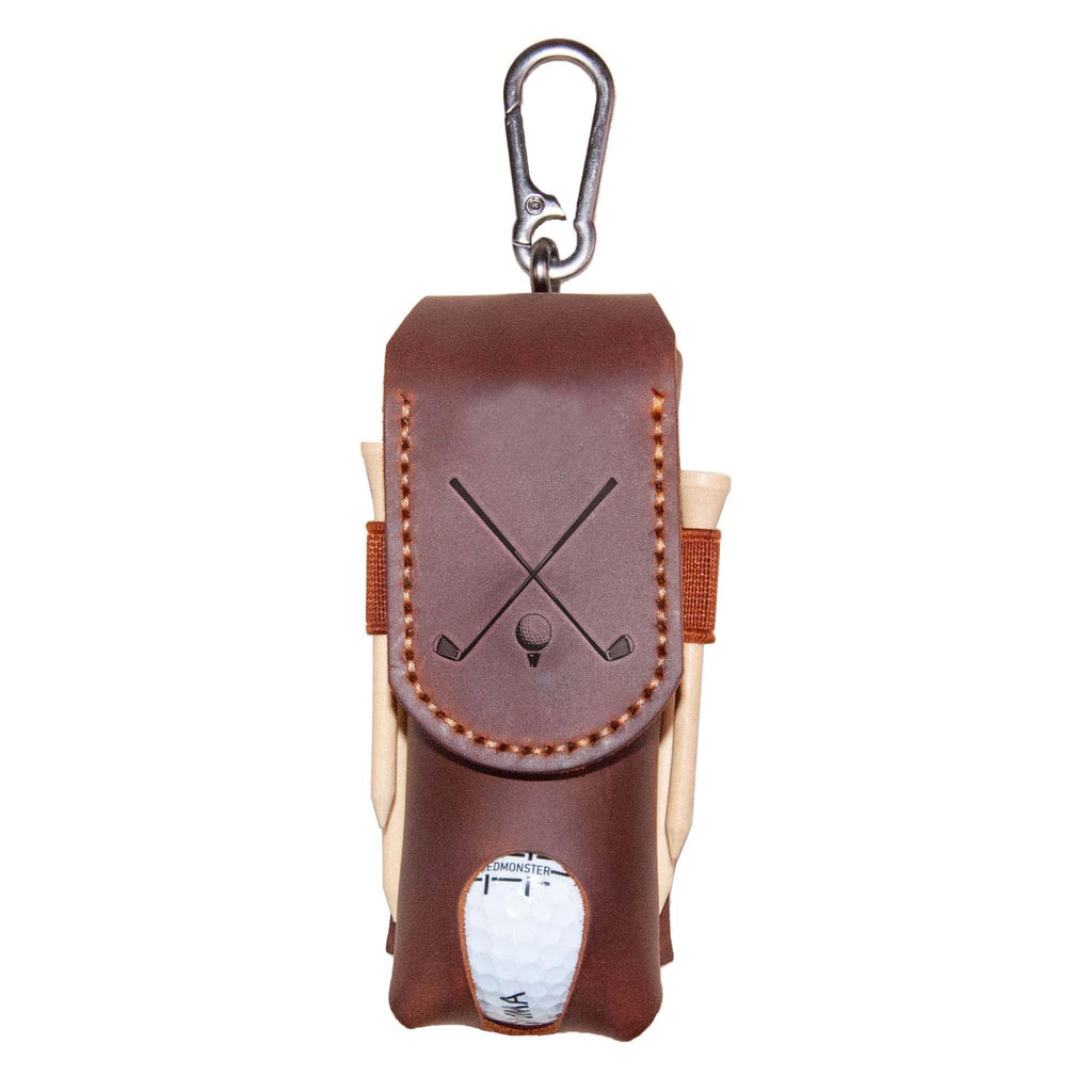 Personalized Golf Ball Bag, Custom Name Golf Bag & Tee Holder, Golf Pouch Bag Tees Holder Ball Pocket, Leather Golf Travel Bag, Christmas Gift,Great Golf Gifts (Pattern #1)