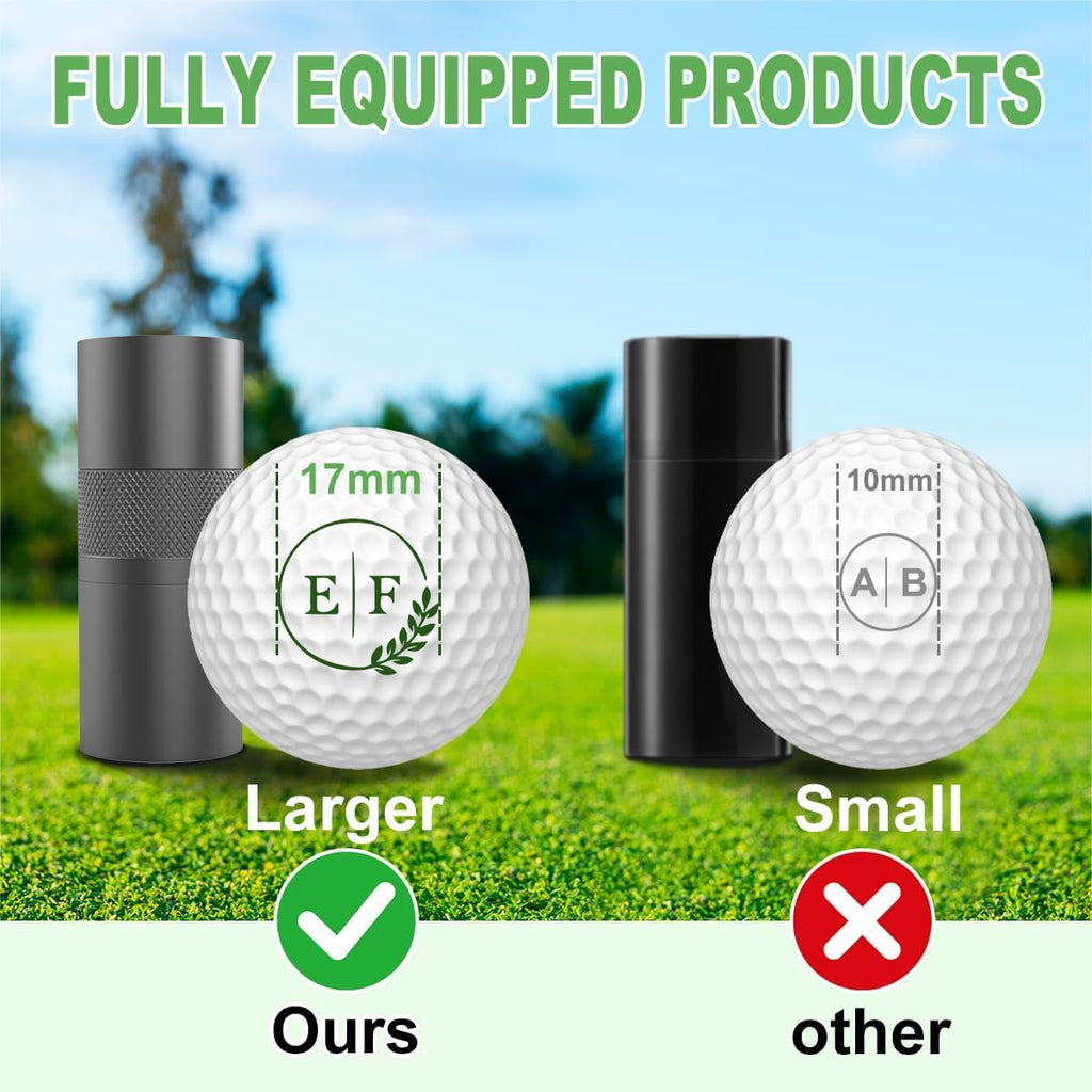 Personalized Golf Ball Stamp Marker, Custom Large 17mm Logo Stamper, Reusable Waterproof Aluminum Golf Ball Marking Tool, Unique Golf Accessories Gift for Men Golfer,Dad,Husband (Green)