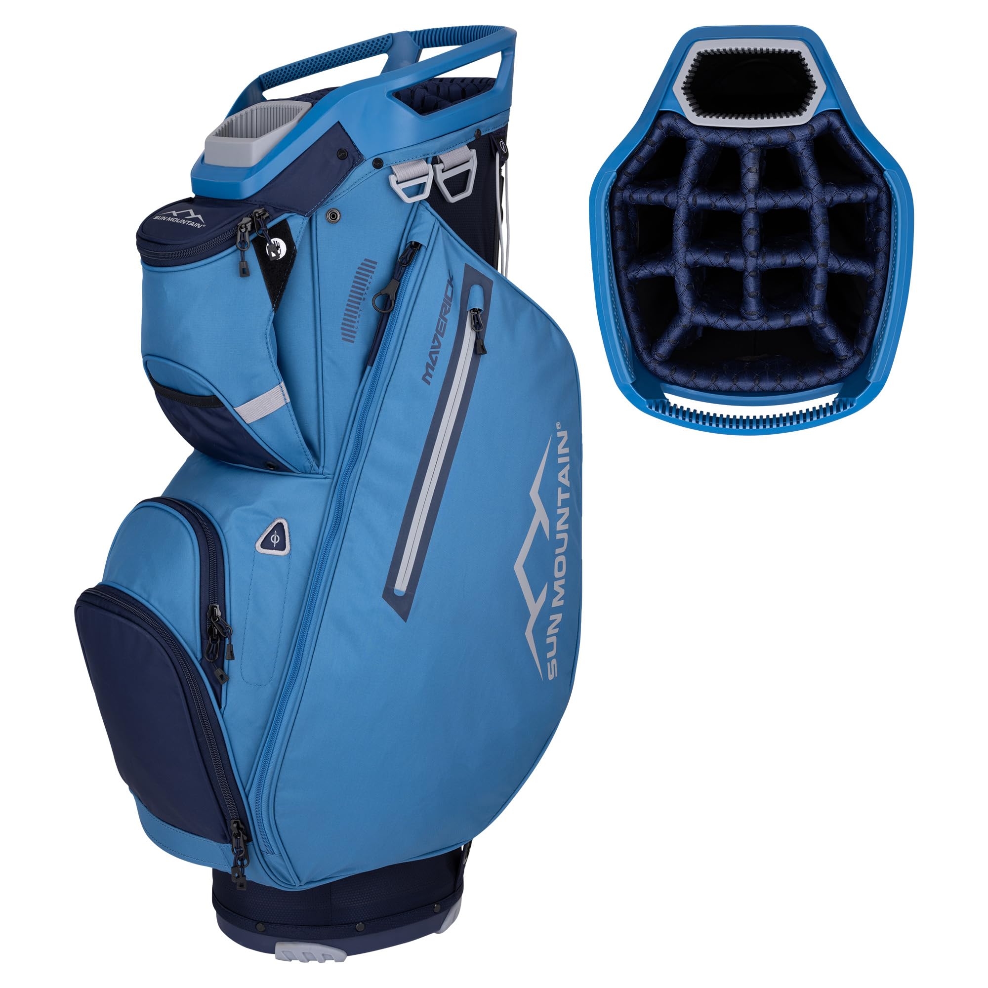 Sun Mountain 2025 Maverick 14 Way Divider Golf Bag with 9 Spacious Pockets - Lightweight Golf Bag for Men and Women with Ergonomic Shoulder Straps Ideal for Both Carts and Walking