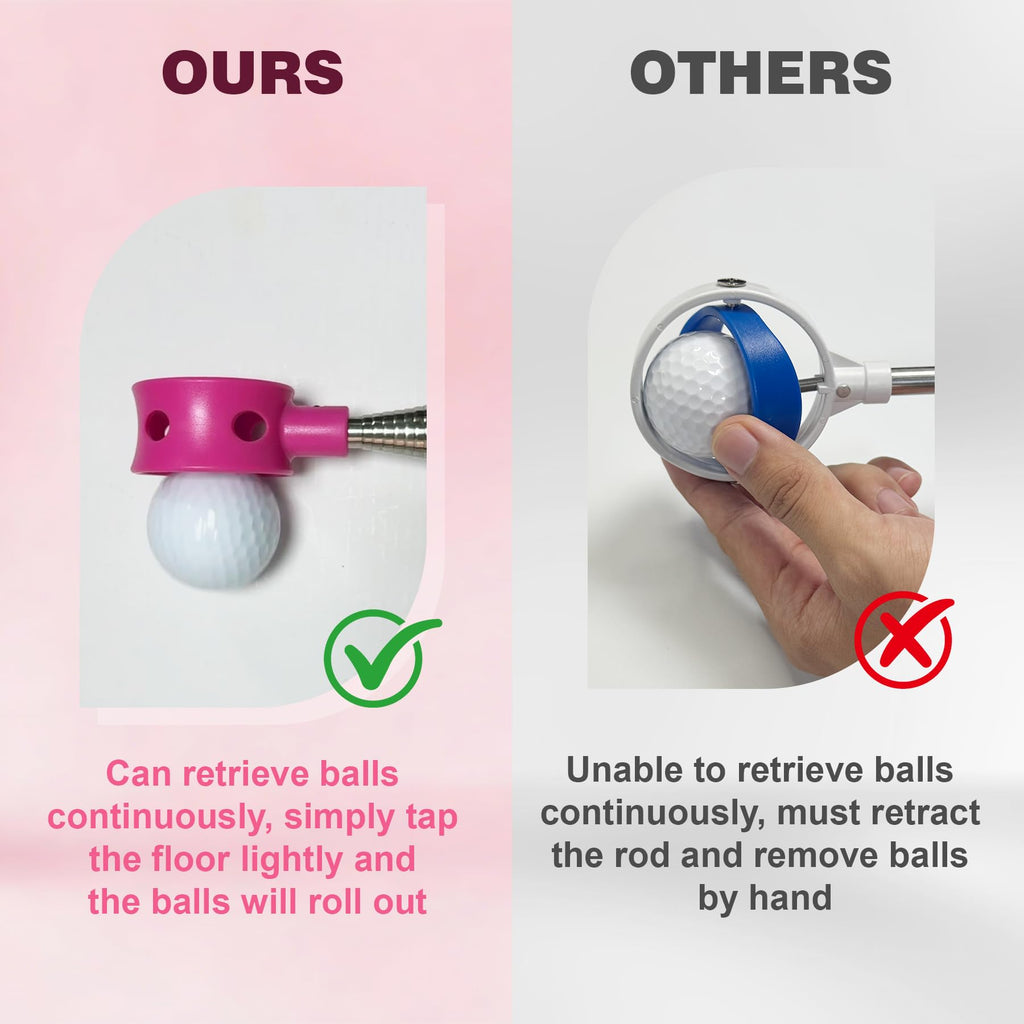 Golf Ball Retriever Telescopic for Water, GolfBall Grabber Tool, Golf Accessories Gifts for Women, Men & Golfers, Golf Balls Picker with Stainless Steel Shaft&Non-Slip Rubber Grip