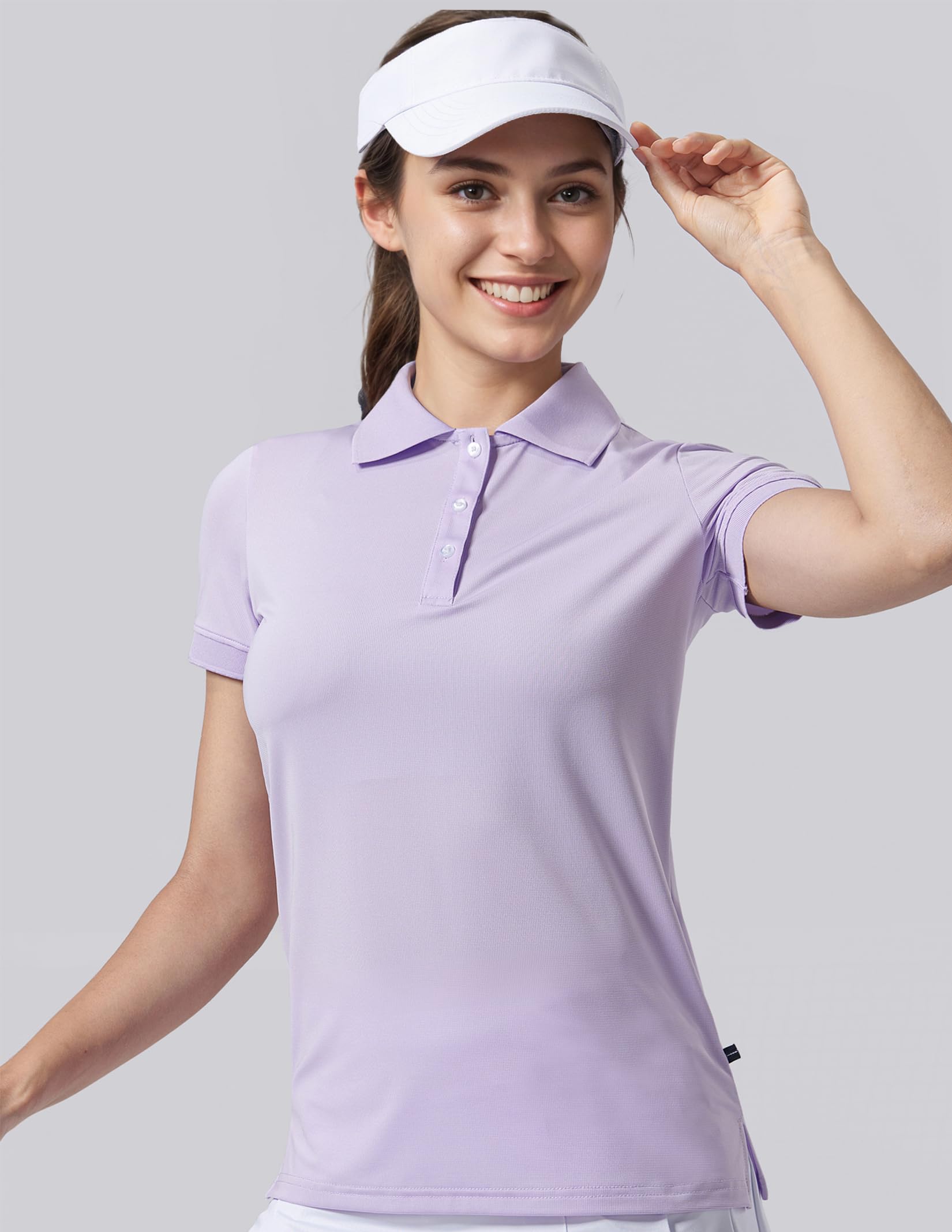 3 Pack Women's Athletic Dry Fit Polo Shirts, Wicking Short Sleeve Collared Golf T Shirt Tennis Tops