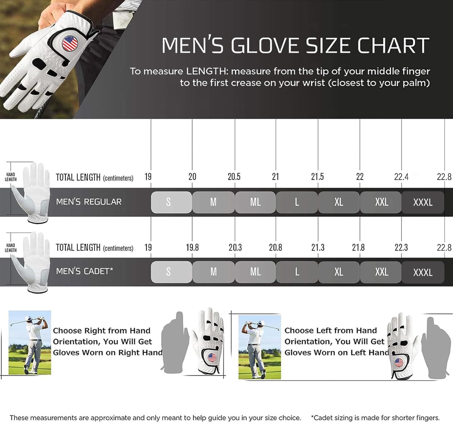 Amy Sport Golf Gloves Men Left Hand Right Handed Golfer 3 Pack with Ball Marker Soft Leather Weathersof Grip Mens Glove Size S M ML L XL XXL 3XL