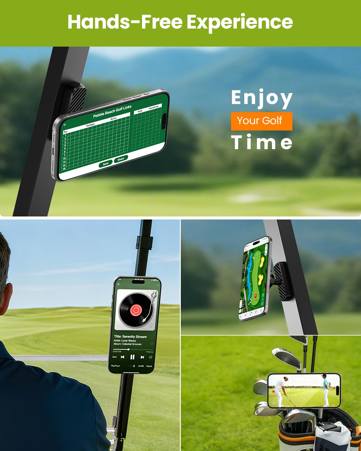 Magnetic Golf Cart Phone Holder, Golf Accessories Gifts for Men Dad Husband Unique, 360° Rotation Phone Mount for Golf Cart, Birthday Golf Gifts for Men Him Boyfriend, Golfers Must Haves Gadgets 2026