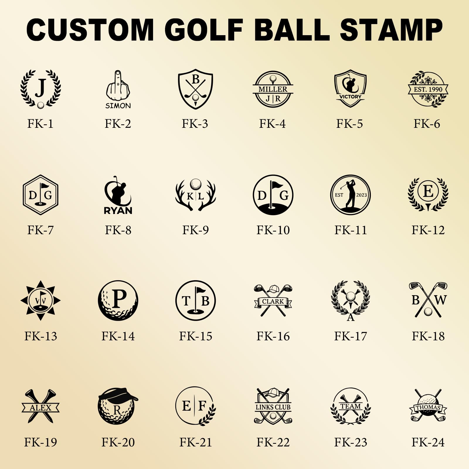 Personalized Golf Ball Stamp Marker, Custom Large 17mm Logo Stamper, Reusable Waterproof Aluminum Golf Ball Marking Tool, Unique Golf Accessories Gift for Men Golfer,Dad,Husband (Green)