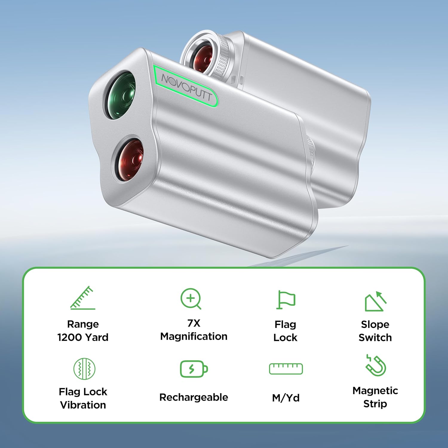 Premium Metal Golf Rangefinder with Slope - Aerospace-Grade Aluminum Body,USB-C Rechargeable Laser Range Finder,1200 Yards Range Finder, Pin Lock Vibration & Ultra-Strong Magnet, USGA Tournament Legal