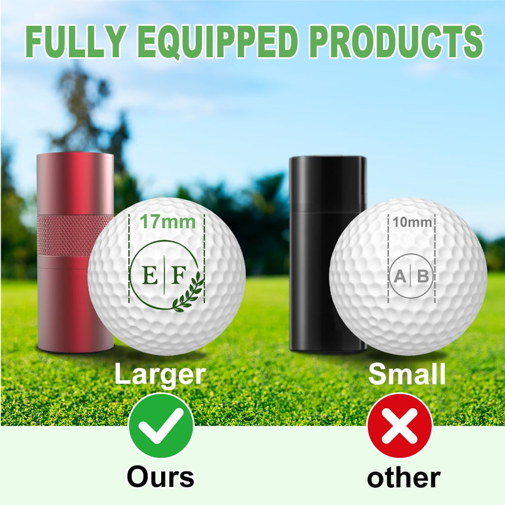 Personalized Golf Ball Stamp Marker, Custom Large 17mm Logo Stamper, Reusable Waterproof Aluminum Golf Ball Marking Tool, Unique Golf Accessories Gift for Men Golfer,Dad,Husband (Green)