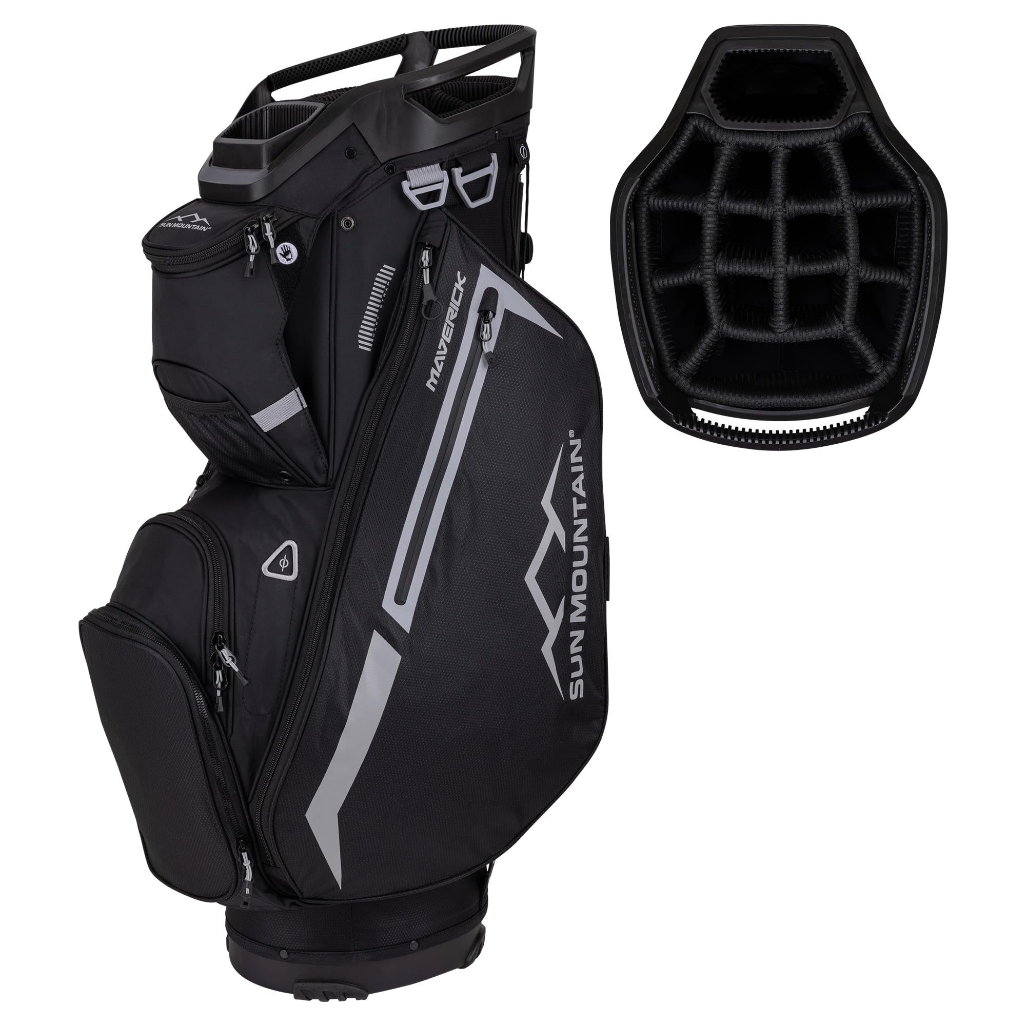 Sun Mountain 2025 Maverick 14 Way Divider Golf Bag with 9 Spacious Pockets - Lightweight Golf Bag for Men and Women with Ergonomic Shoulder Straps Ideal for Both Carts and Walking