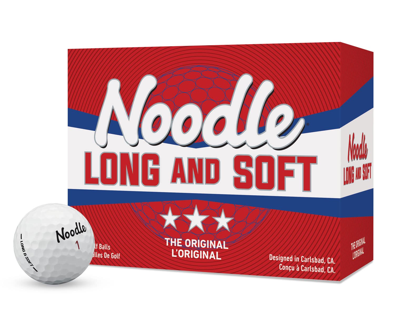 TaylorMade Noodle Long & Soft Golf Balls, Ultra-Soft 34 Compression Core, Great Feel and Increased Spin, Patented Dimple Design for Straighter Flight