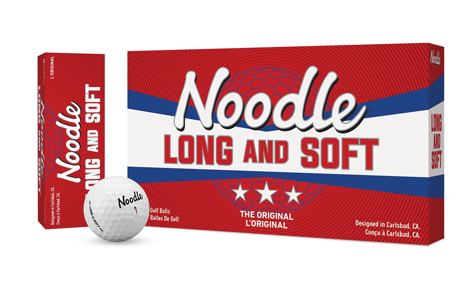 TaylorMade Noodle Long & Soft Golf Balls, Ultra-Soft 34 Compression Core, Great Feel and Increased Spin, Patented Dimple Design for Straighter Flight