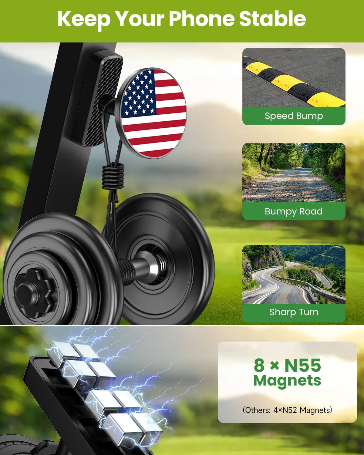 Magnetic Golf Cart Phone Holder, Golf Accessories Gifts for Men Dad Husband Unique, 360° Rotation Phone Mount for Golf Cart, Birthday Golf Gifts for Men Him Boyfriend, Golfers Must Haves Gadgets 2026