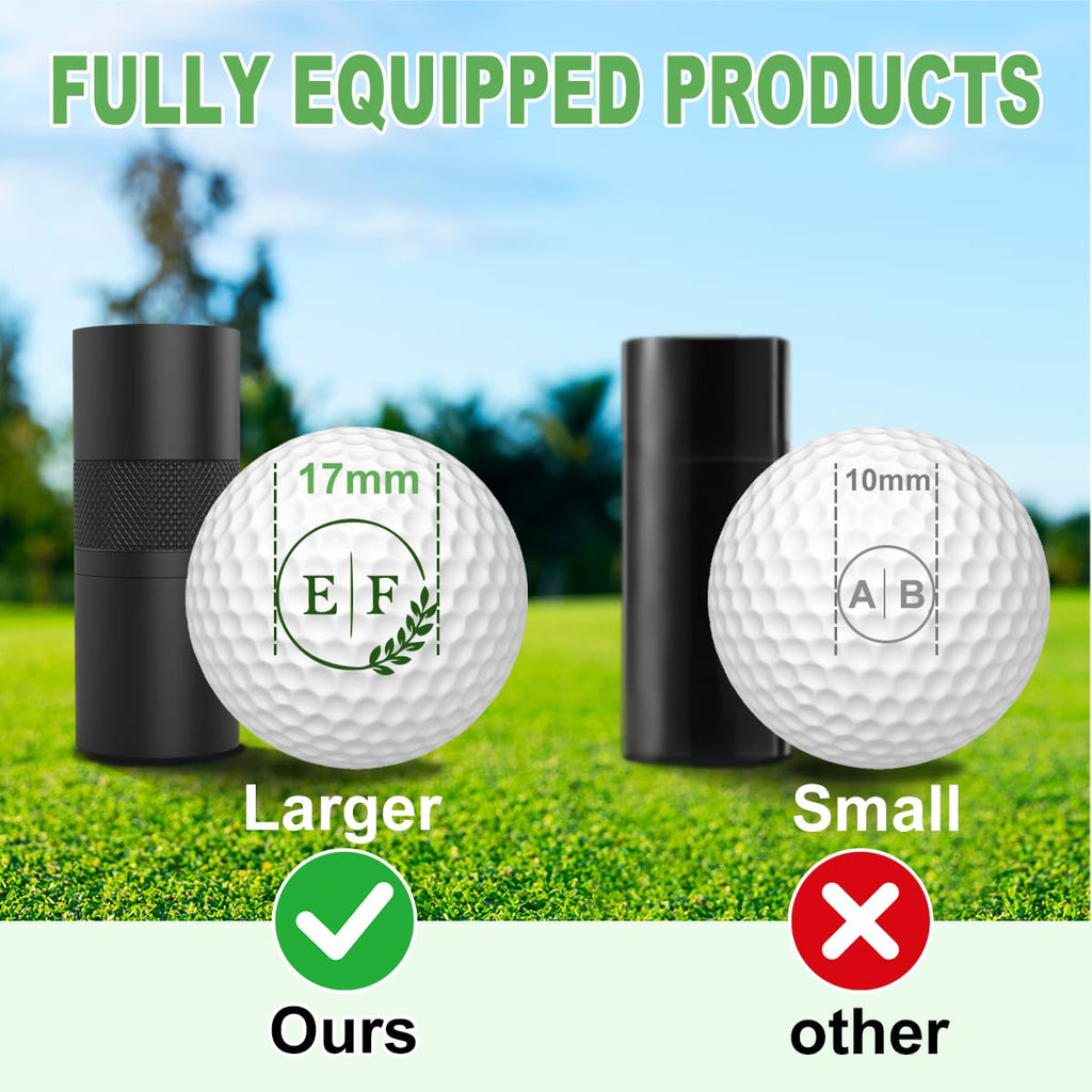 Personalized Golf Ball Stamp Marker, Custom Large 17mm Logo Stamper, Reusable Waterproof Aluminum Golf Ball Marking Tool, Unique Golf Accessories Gift for Men Golfer,Dad,Husband (Green)