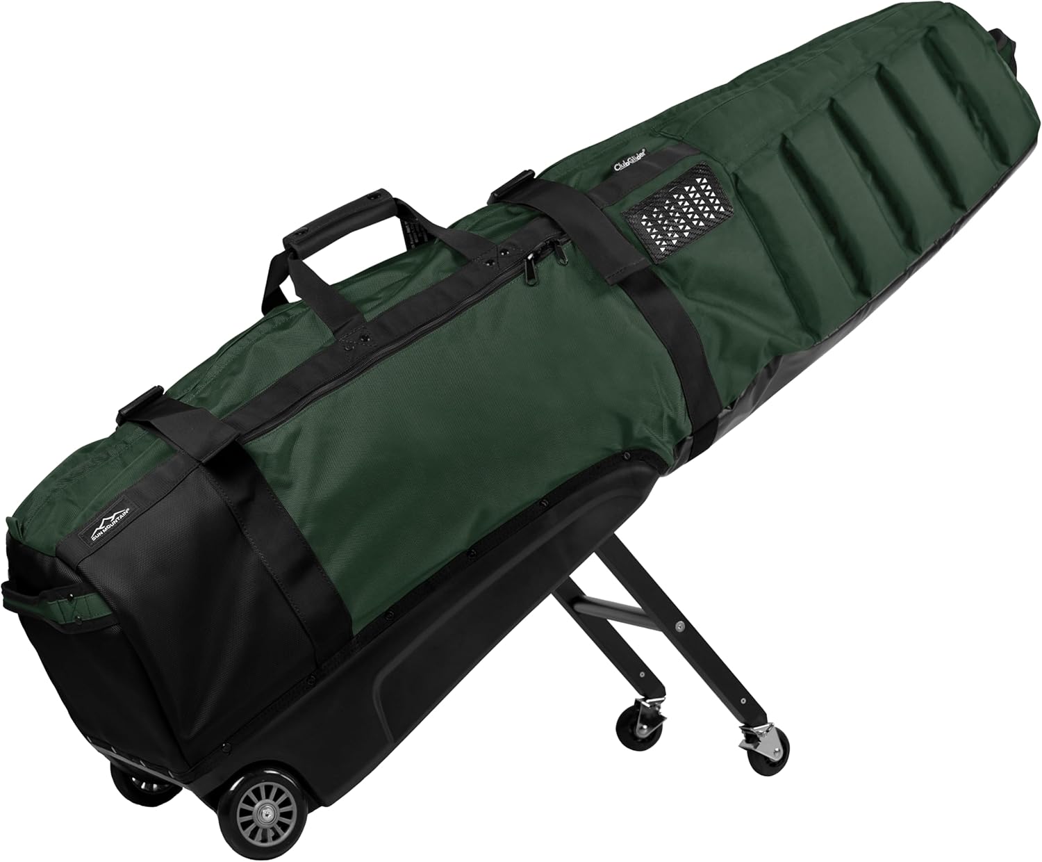 Sun Mountain ClubGlider Meridian Golf Travel Bag - 4-Wheel Rolling System, Extendable & Retractable Legs for Easy Transport, Effortless Travel & Maneuverability
