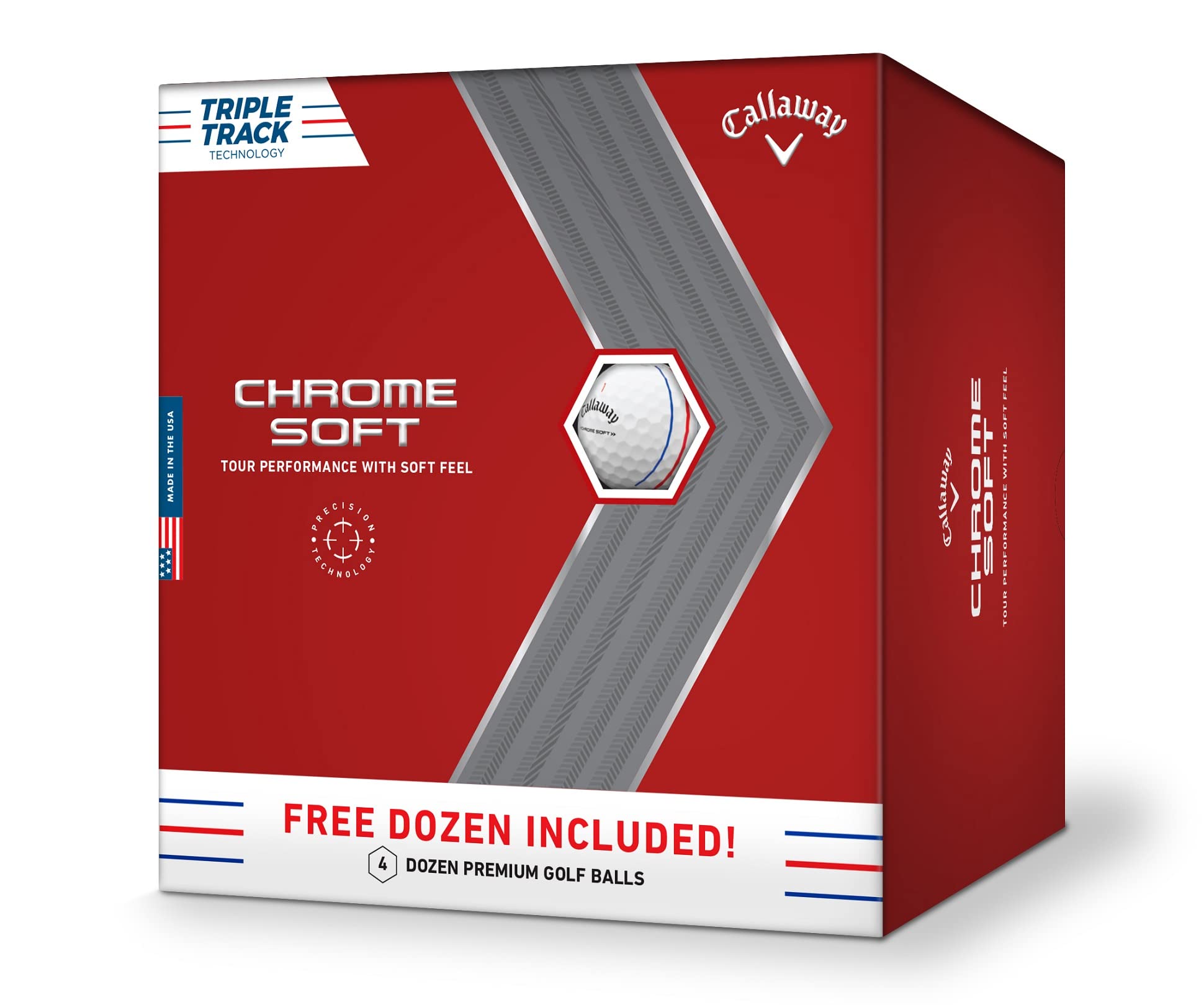 Callaway Golf 2022 Chrome Soft Golf Balls (True Track (Red/Blue)
