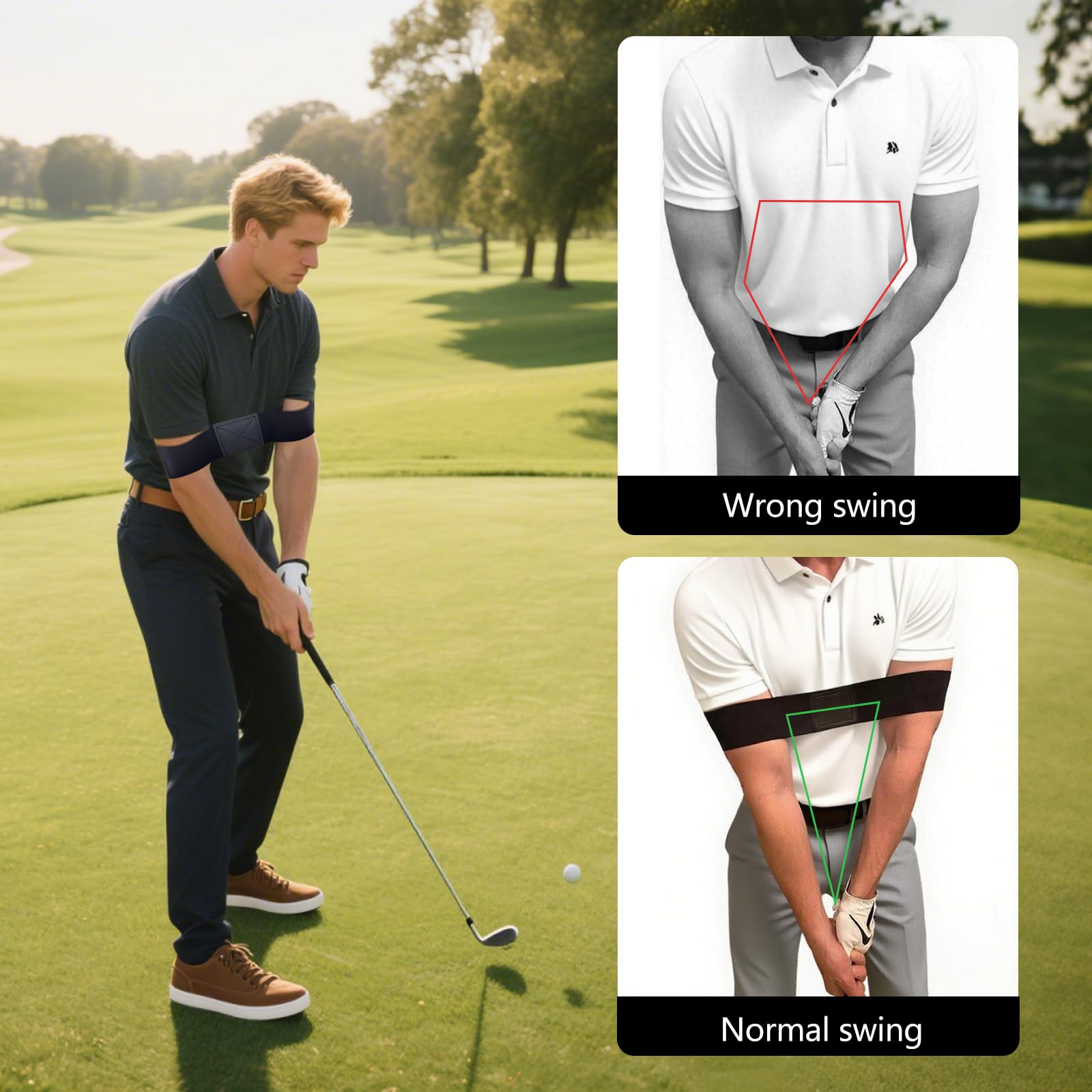 Golf Swing Trainer Aid, Golf Arm Band Training Aid, Golf Swing Band, Golf Connection Band, Golf Training Aid, Connection Band Golf, Swing Correcting Arm Band