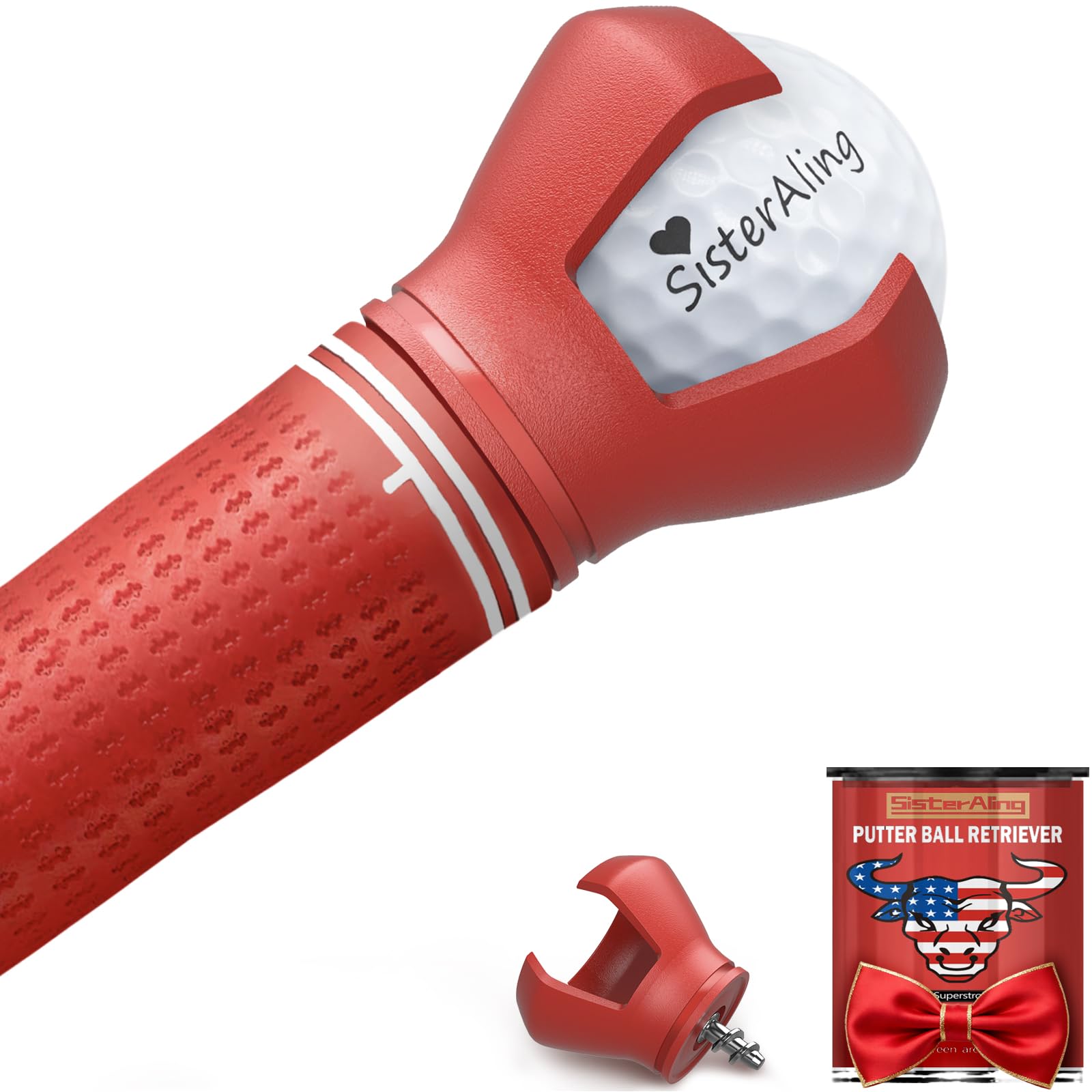 3-Prong Golf Ball Retriever Grabber Pick Up,Back Saver Claw Put On Putter Grip,Suction Cup Ball Grabber,Sucker for Golf Screws Tool