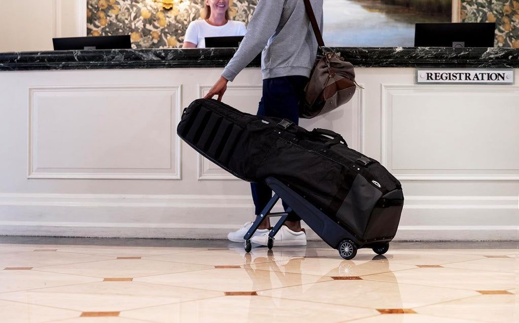 Sun Mountain ClubGlider Meridian Golf Travel Bag - 4-Wheel Rolling System, Extendable & Retractable Legs for Easy Transport, Effortless Travel & Maneuverability