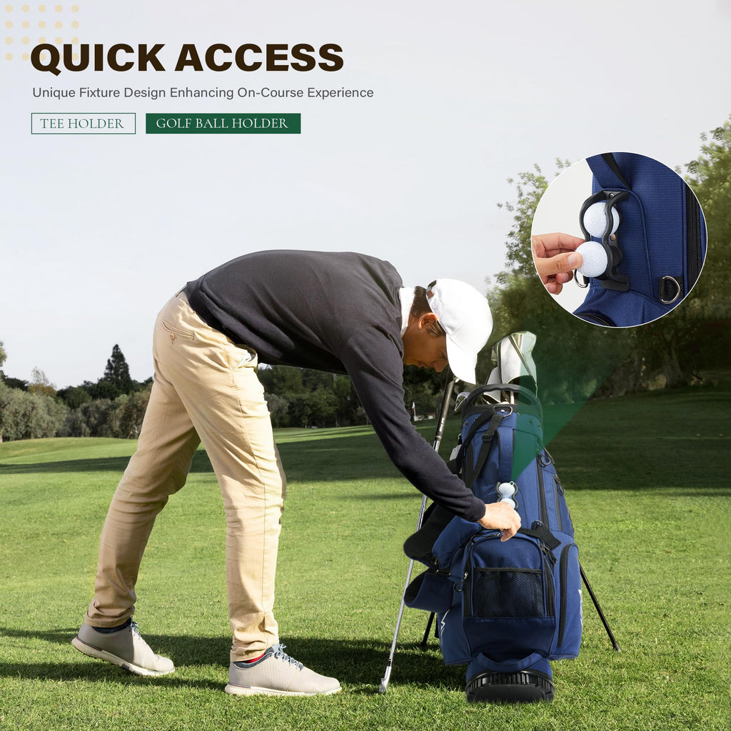 Golf Stand Bag with 7 Way Top Dividers, Lightweight Golf Bags for Men Women with Multiple Pockets, Dual Straps