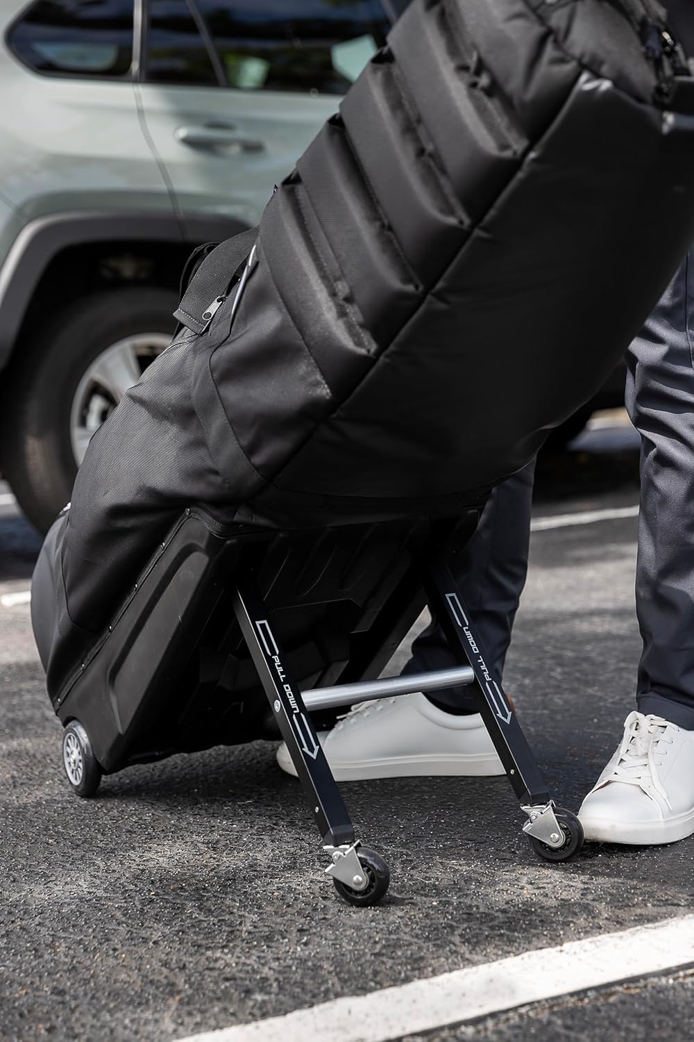 Sun Mountain ClubGlider Meridian Golf Travel Bag - 4-Wheel Rolling System, Extendable & Retractable Legs for Easy Transport, Effortless Travel & Maneuverability