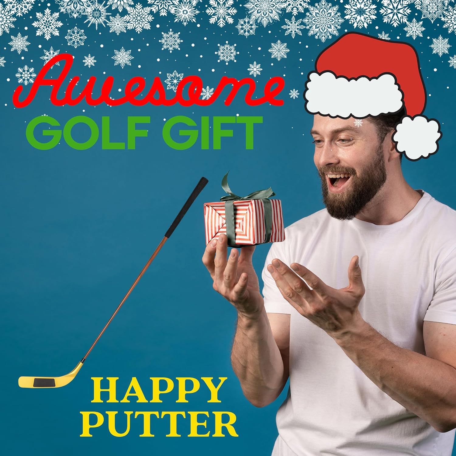 ZEETY Golf Putter, CNC Milled Hockey Stick Style Blade Putter – Unique Golf Gifts for Men and Women, Precision Milled Face, Fun Novelty Golf Club