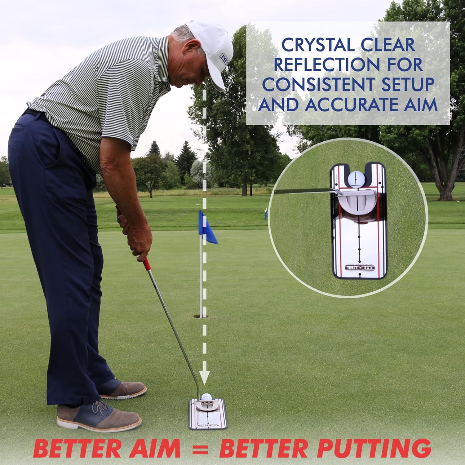 Genuine EyeLine Golf Alignment Putting Mirror - Top Training Aid on The PGA Tour - See Rapid Improvement - Helps Beginner, Junior, and Scratch Golfers