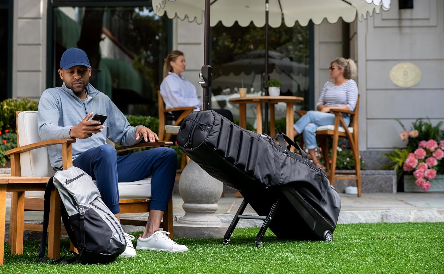 Sun Mountain ClubGlider Meridian Golf Travel Bag - 4-Wheel Rolling System, Extendable & Retractable Legs for Easy Transport, Effortless Travel & Maneuverability