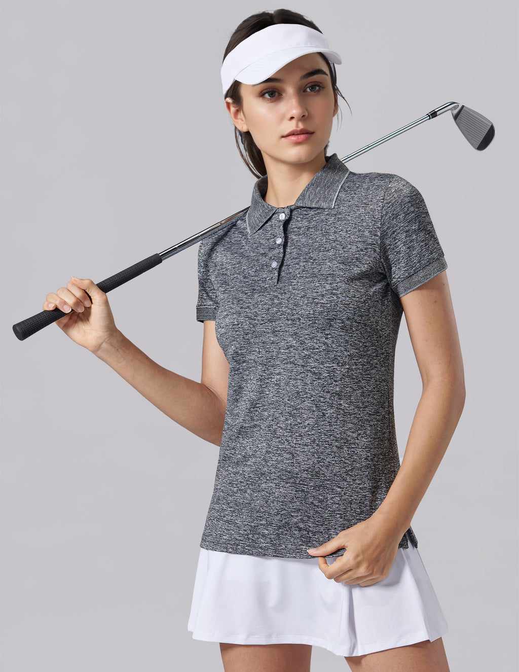 3 Pack Women's Athletic Dry Fit Polo Shirts, Wicking Short Sleeve Collared Golf T Shirt Tennis Tops