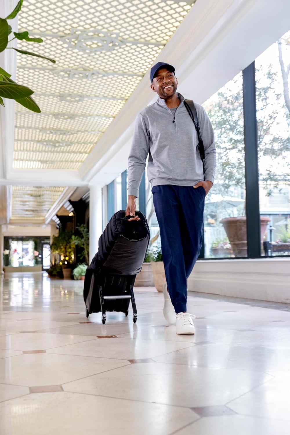 Sun Mountain ClubGlider Meridian Golf Travel Bag - 4-Wheel Rolling System, Extendable & Retractable Legs for Easy Transport, Effortless Travel & Maneuverability