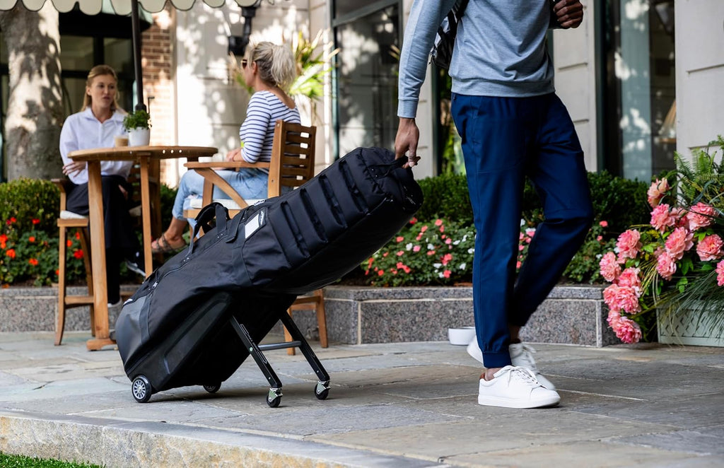 Sun Mountain ClubGlider Meridian Golf Travel Bag - 4-Wheel Rolling System, Extendable & Retractable Legs for Easy Transport, Effortless Travel & Maneuverability