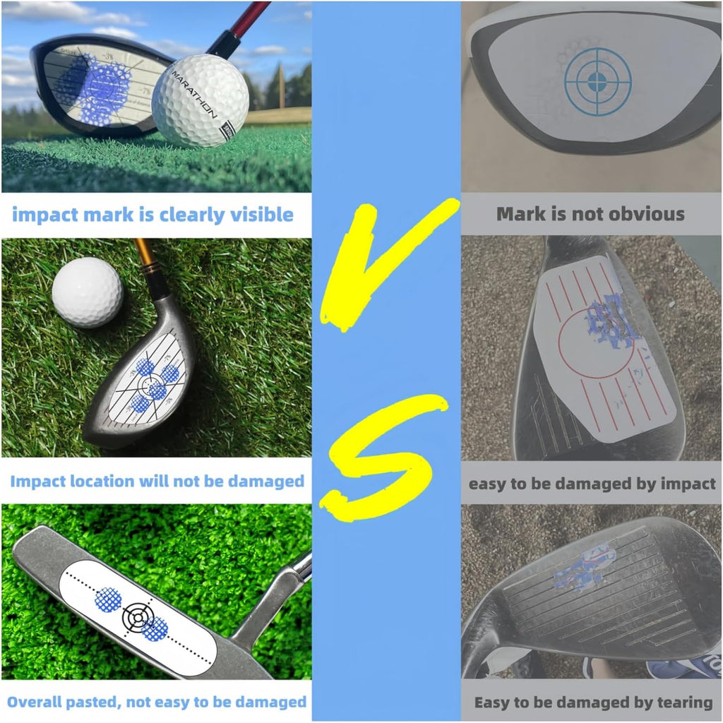 Golf Impact Tape Labels 180 PCS Golf Impact Stickers for Swing Training Improve Golf Swing Accuracy Distance Sticky Golf Pro Club Sweet Spot Consistency Analysis