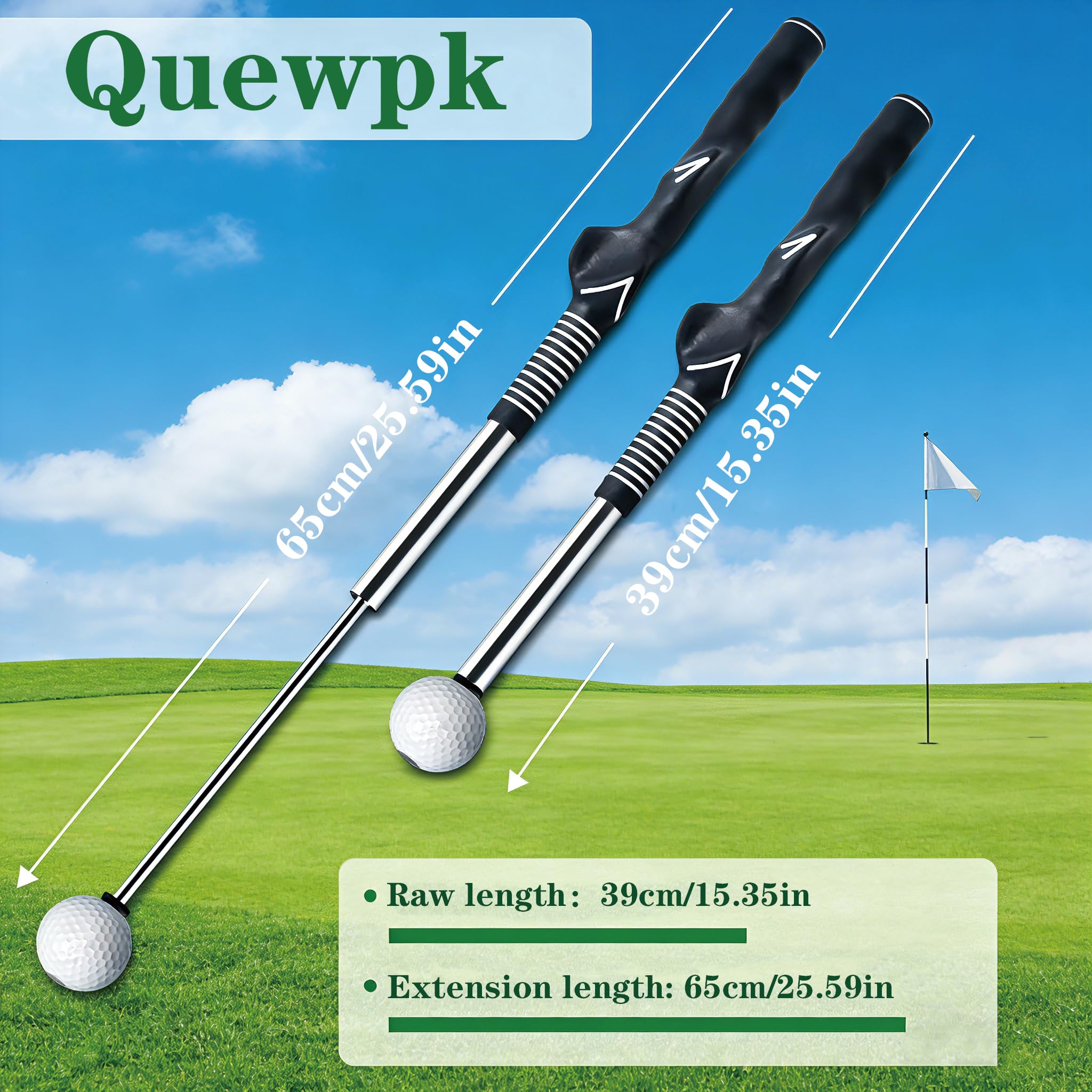 Retractable Golf Swing Trainer – Golf Grip Trainer with Arm Band for Right-Handed Golfers, Grip Correction & Swing Click Feedback Training Aid, Indoor & Outdoor Practice, Golf Gifts for Men
