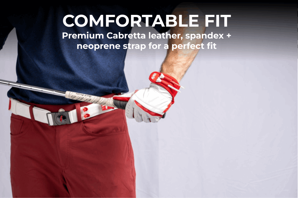 THE BYRD GOLF GLOVE - White/Red