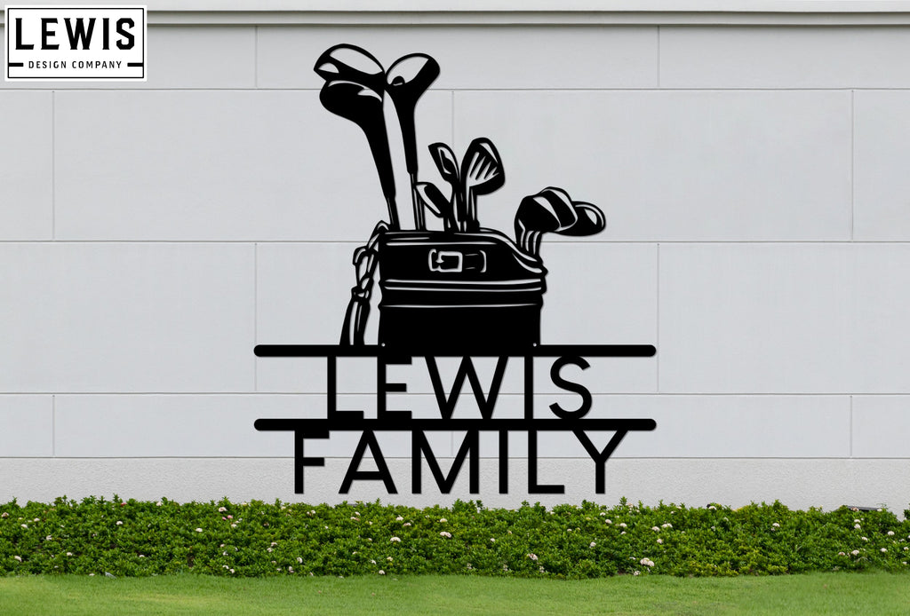 Golf Bag Custom Name Metal Sign