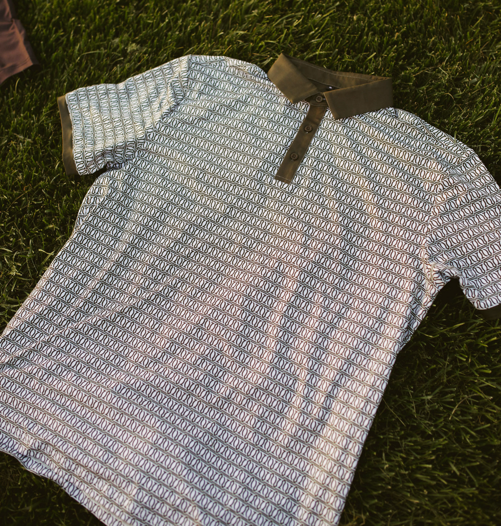 Sage Green Mosaic Performance Polo